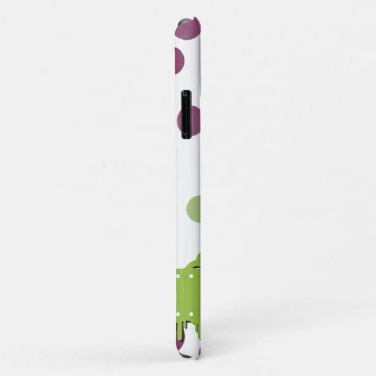 紫の水玉模様、緑の水玉模様、モノグラム Case-Mate iPhoneケース (裏面/右)