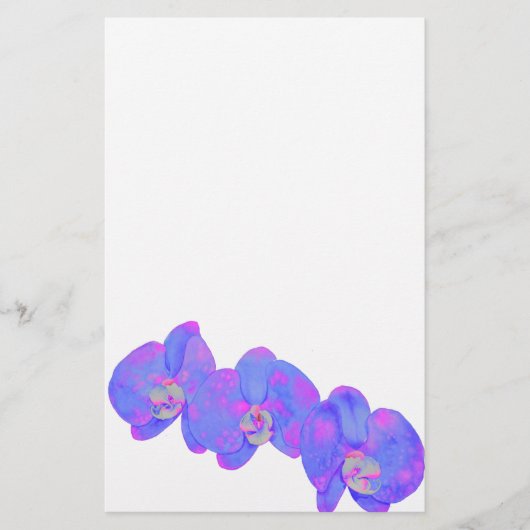 紫の水色のオーキッド絵画ズ 便箋 (正面)