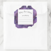 紫の水色のフローラ女の子の赤ちゃんシャワーブック スクエアシール (バッグ)