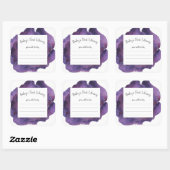 紫の水色のフローラ女の子の赤ちゃんシャワーブック スクエアシール (シート)