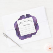 紫の水色のフローラ女の子の赤ちゃんシャワーブック スクエアシール (封筒)