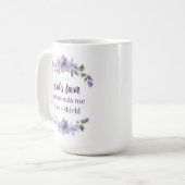 紫の水色のフローラ、神の好意が私を取り囲む コーヒーマグカップ (正面左)