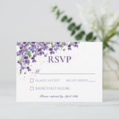 紫の水色のヴィオレ結婚ス 出欠カード (スタンド正面)