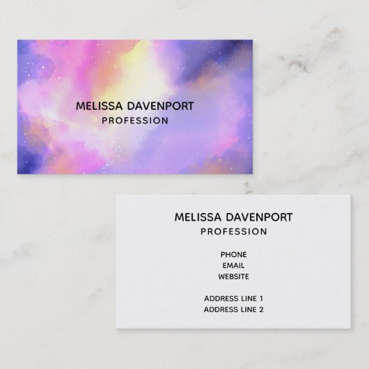 紫の水色の渦巻き外宇宙の名刺 名刺 (正面/裏面)