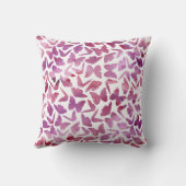 紫の水色の蝶モノグラムの クッション (裏面)