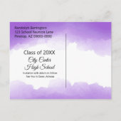 紫の水色クラス懇親会日付の保存 ポストカード (裏面)