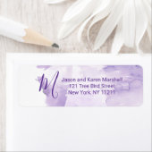 紫の水色スプラッシュアドレス ラベル (インサイチュ)