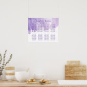 紫の水色スプラッシュ座席表 ポスター (キッチン)
