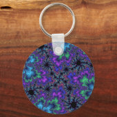 紫の水色スペックル キーホルダー (正面)