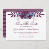 紫の水色セーブ・ザ・デート案内 セーブザデート (正面/裏面)