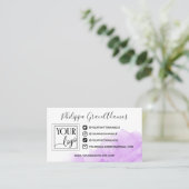 紫の水色ソーシャルメディアのロゴ写真 名刺 (スタンド正面)