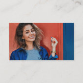 紫の水色ソーシャルメディアのロゴ写真 名刺 (裏面)