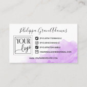 紫の水色ソーシャルメディアのロゴ写真 名刺 (正面)