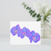 紫の水色フローラオーキッ絵を描ト ポストカード (スタンド正面)