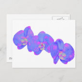 紫の水色フローラオーキッ絵を描ト ポストカード (正面/裏面)