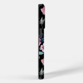 紫の水色フローラ(モノグラム) Case-Mate iPhoneケース (裏面 / 右)
