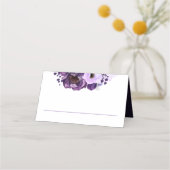 紫の水色モダン王室の結婚の花 プレイスカード (正面)