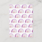 紫の水色レインボーベビーシャワー予約リクエスト エンクロージャーカード (裏面)