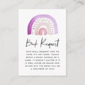 紫の水色レインボーベビーシャワー予約リクエスト エンクロージャーカード (正面)