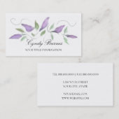 紫の水色ローズブズの名刺 名刺 (正面/裏面)