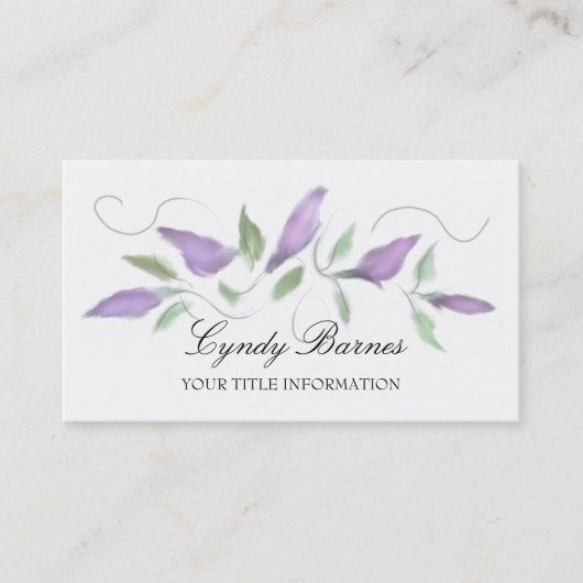 紫の水色ローズブズの名刺 名刺 (正面)