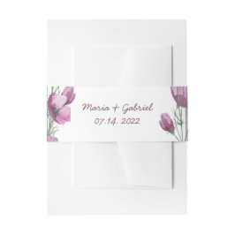 紫の水色。フローラ結婚ズベリーバンド 招待状ベリーバンド