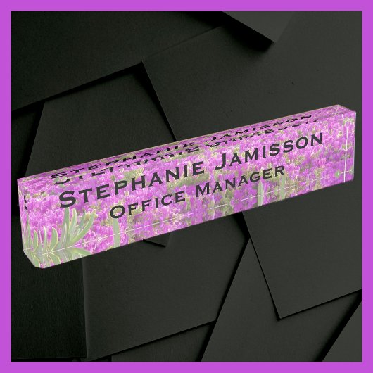 紫の氷工場、名前とタイトル デスクネームプレート