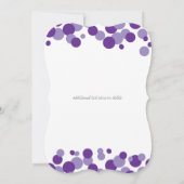 紫の泡のパーティの招待状 招待状 (裏面)