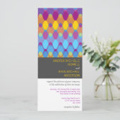 紫の波の幾何パモダンタモダンーン 招待状 (スタンド正面)