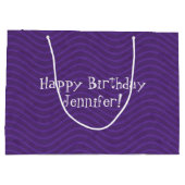 紫の波線パターン ラージペーパーバッグ (裏面)