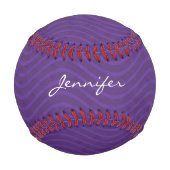 紫の波線パターン 野球ボール (正面)