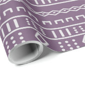 紫の泥モダン布 ラッピングペーパー (ロールコーナー)