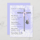 紫の洗礼　宗教的な聖餐　確認 招待状 (正面/裏面)