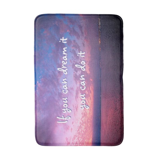 紫の海サンセット写真夢それを行う バスマット (正面縦)