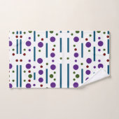 紫の海ブルーと森の緑:ドットと線 バスタオルセット (ハンドタオル)