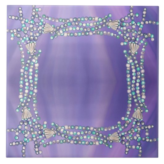 紫の海マーメイドセラミックタイル タイル (正面)