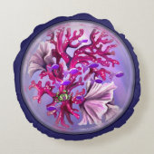 紫の海人魚の丸い枕 ラウンドクッション (裏面)