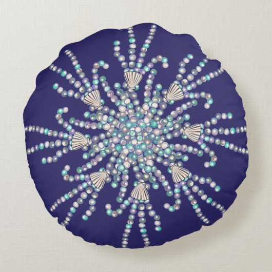 紫の海人魚の丸い枕 ラウンドクッション (裏面)
