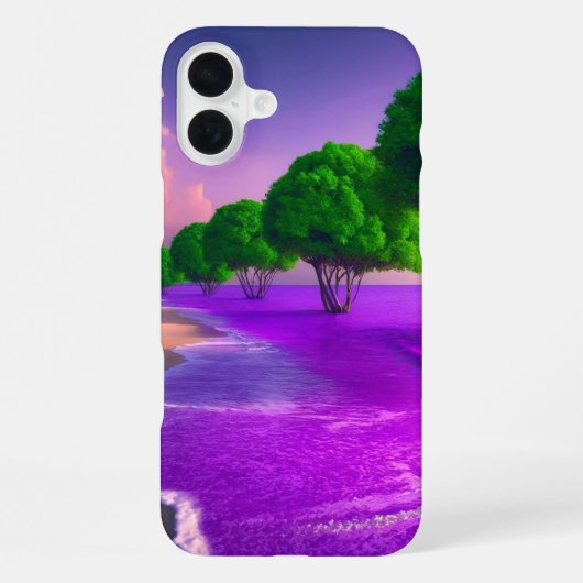 紫の海洋シーン フォンケース iPhoneケース (裏面)