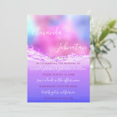 紫の海結婚ピンクのスパークバブル海 招待状 (スタンド正面)
