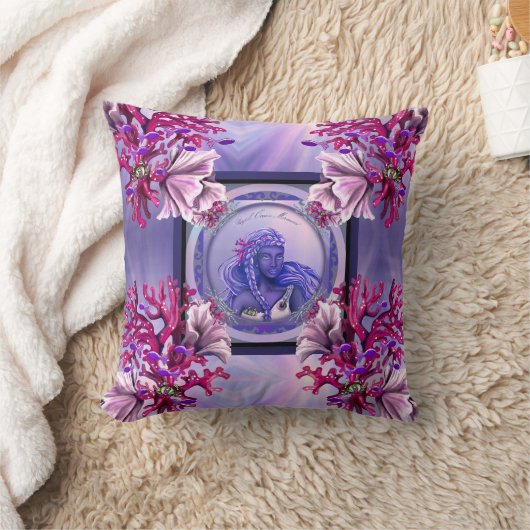 紫の海 クッション (ブランケット)