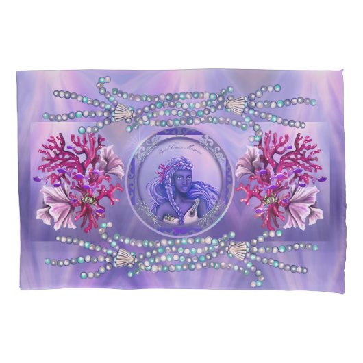 紫の海 枕カバー (正面)