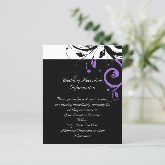 紫の渦巻きアクセントを持つ白黒 (スタンド正面)