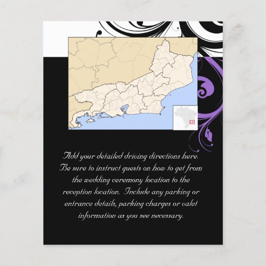 紫の渦巻きアクセントを持つ白黒 (裏面)