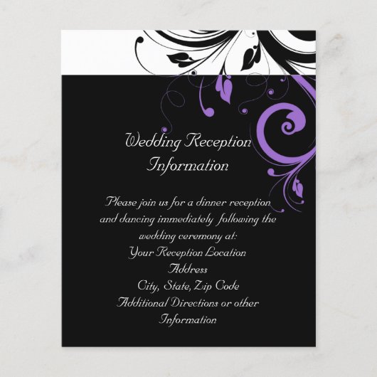 紫の渦巻きアクセントを持つ白黒 (正面)