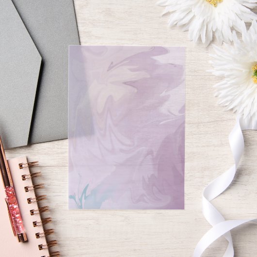 紫の渦巻きターコイズのTouch ベラム紙招待状 (ウェディング)