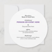 紫の渦巻きモザイクラウンド招待状 招待状 (裏面)