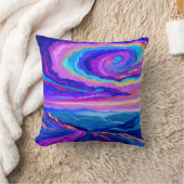 紫の渦巻き クッション (ブランケット)