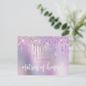 紫の滴が私の名誉の母になる インビテーションポストカード (スタンド正面)