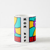 紫の漫画チャンクラおもしろいスペインのラテンアメリカ系女性 コーヒーマグカップ (中央)